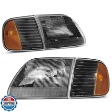 AUTOSAVER88 Headlight Assembly Compatible with 97-03 Ford F-150/97-02 Ford Ex