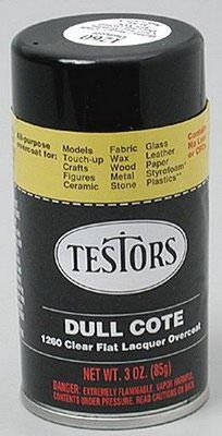 Testors 1260T Dullcote Clear Flat Lacquer Overcoat 3 oz. Spray Paint Can