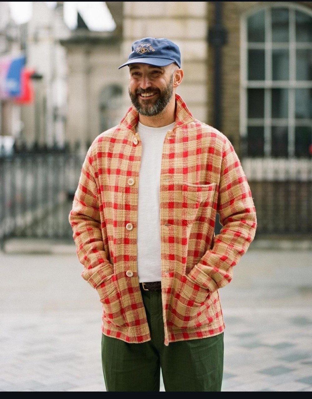 [New, Size UK40] Drake’s Red Gingham Check Linen Cotton Chore Jacket image 8