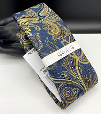 PERRY ELLIS Portfolio Men's Polyester Tie  Gold  Carver Paisley  NEW 55.00