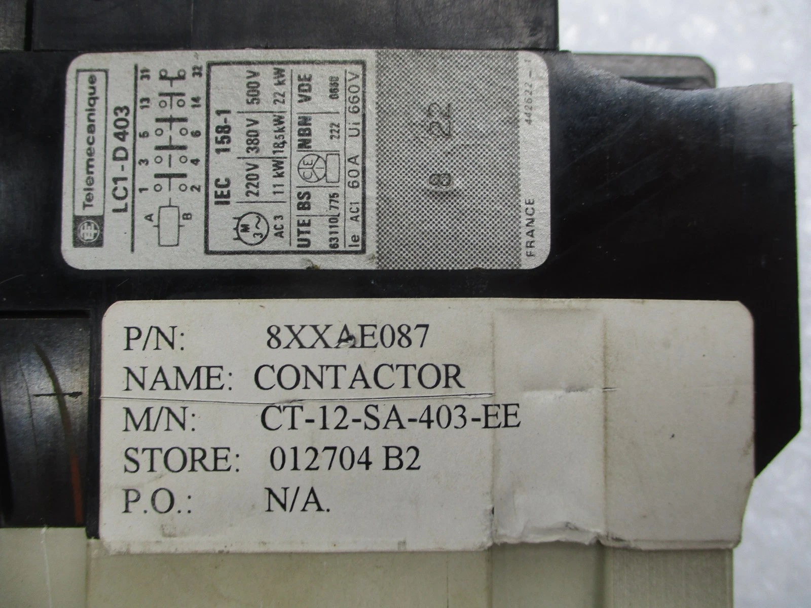 TELEMECANIQUE LC1-D403 CONTACTOR 110V UNMP - thumbnail 4