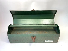 Vintage S-K Tools Toolbox with Tray 17 3/4" X 6" x 6" SK Green Sherman-Klove Co.