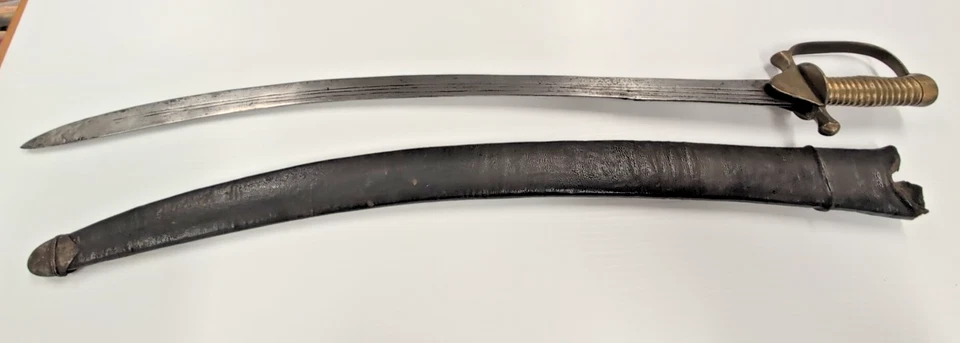 Espada de latón recluta indio del ejército británico con vaina de cuero Foto 2 de 4