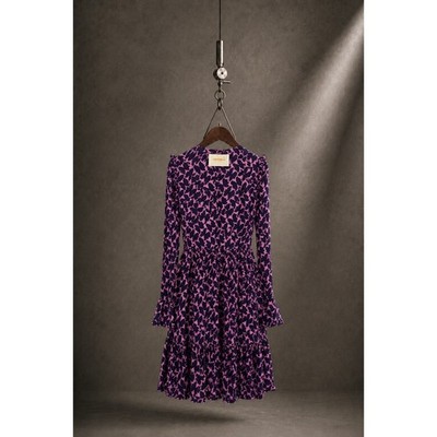 La DoubleJ Short Visconti Farfalline Butterfly Silk Mini Dress M Edition17 Italy