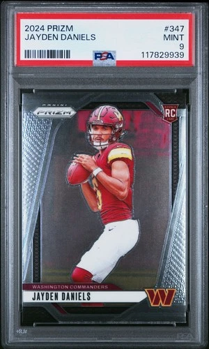 2024 Prizm Jayden Daniels RC Rookie #347 Commanders PSA 9