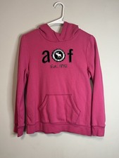 Abercrombie  fitch Kids Logo Kangaroo Pocket Hoodie Pink Girl  s Size 15/16