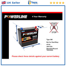 Battery fits NISSAN LEAF MICRA TIIDA SUNNY CUBE PRAIRIE GT-R 048 340A