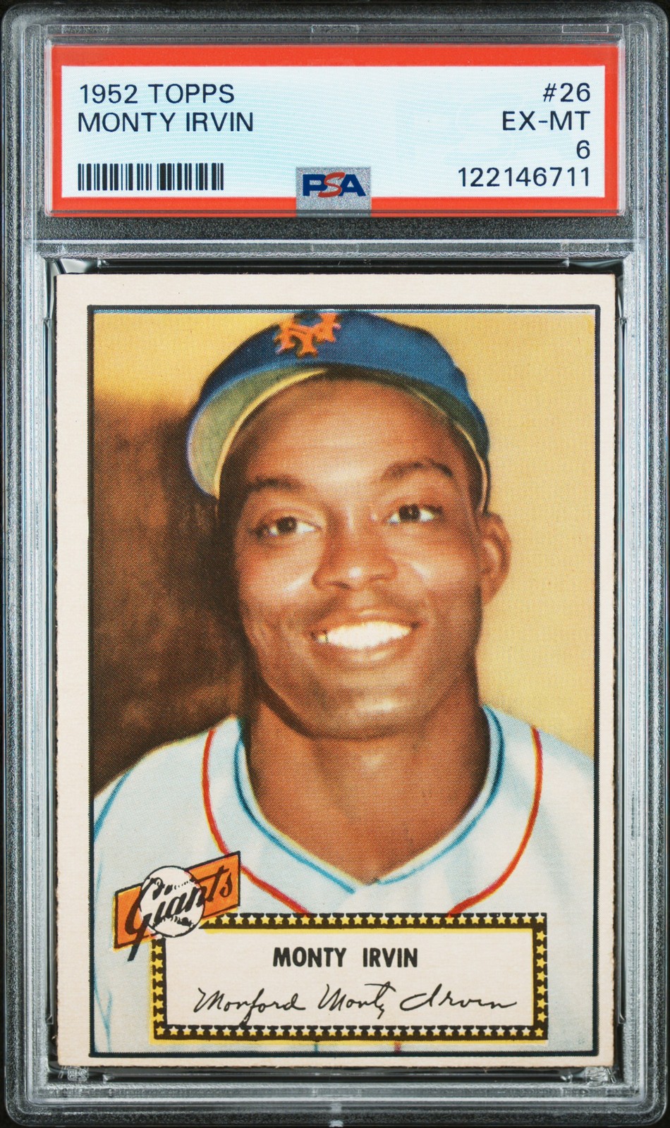 1952 Topps #26 Monty Irvin PSA 6 Excellent-Mint!!
