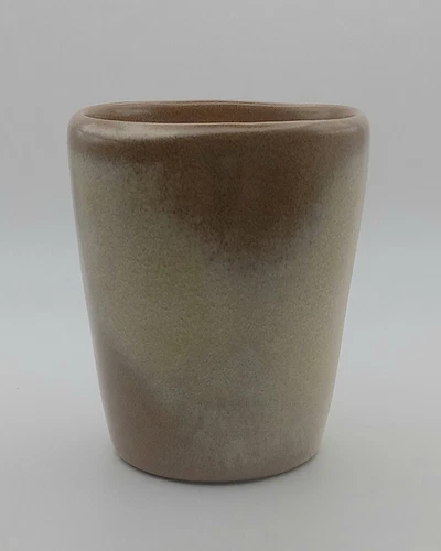 VTG FRANKOMA POTTERY TUMBLER (5LC) CUP, PLAINSMAN DESERT GOLD, EUC