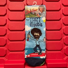 Bob Ross Joy Of Painting Happy Little Clouds 2 Pairs Socks Low Cut One Size New