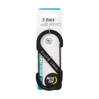 Karabiner S-Biner Stahl Nite IZE Gr. 5, Edelstahl, Clip, Haken