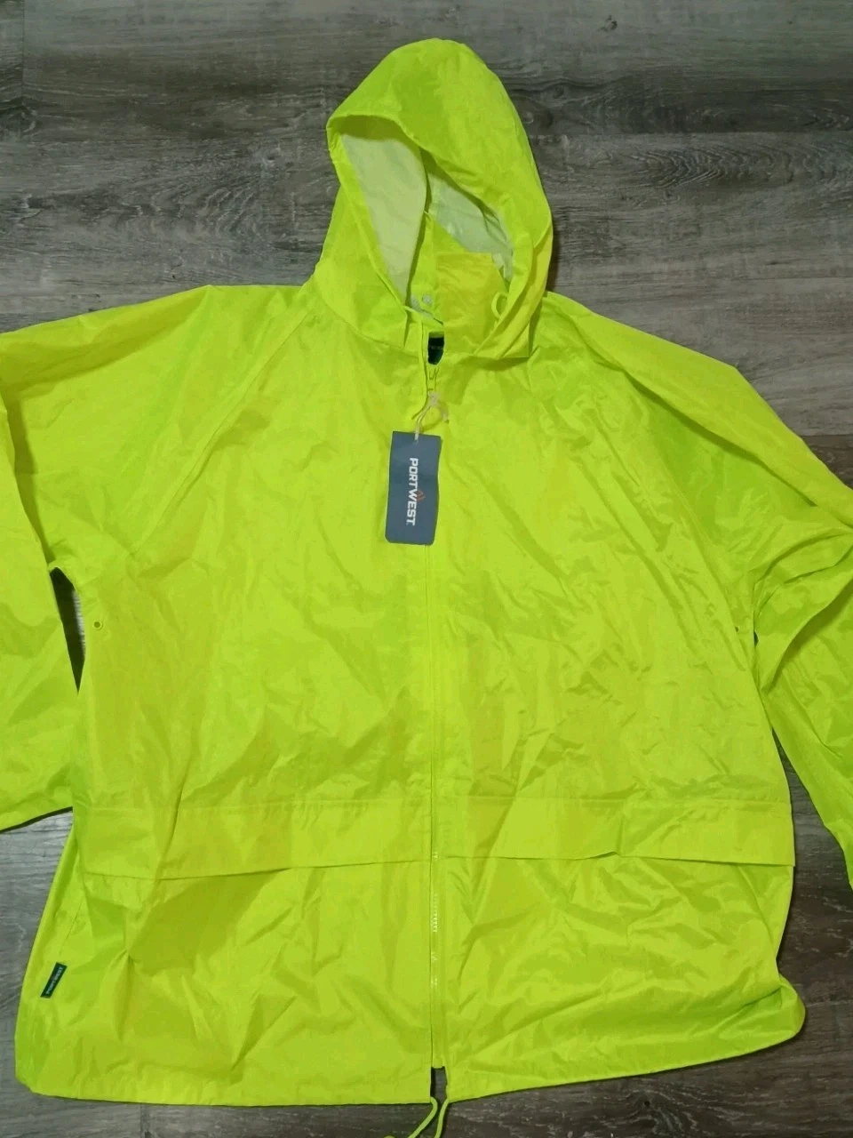 Yellow 2XL Portwest US440 Mens Waterproof Rain Jacket Lightweight Coat Hood image 1
