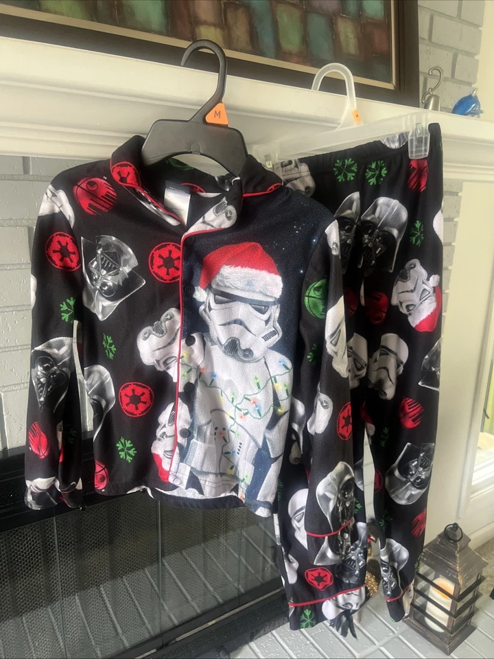 Star Wars Pajamas Boys Christmas PJs Darth Vader Storm Trooper Fleece Size 10Y - Image 2 of 4