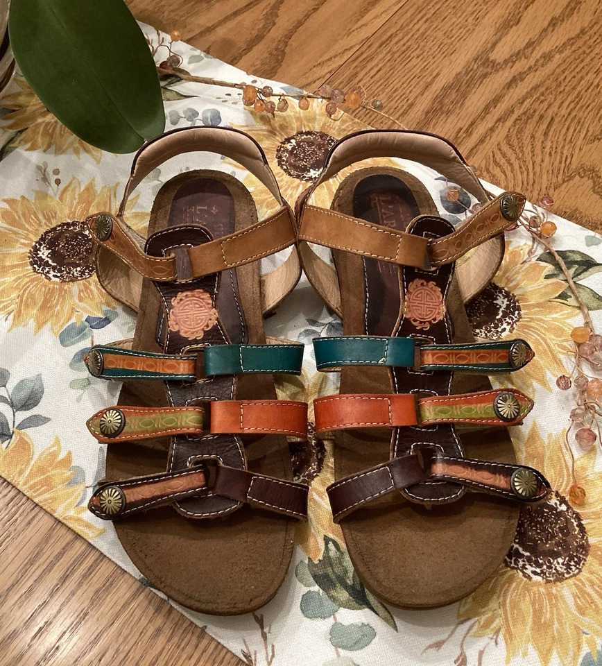 Women’s L’Artiste Gipsy Multicolored Leather Sandals By Spring Step Size 9 - Image 2 of 4