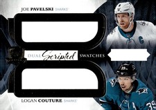 Joe Pavelski Logan Couture Dual Scripted 2017-18 UD The Cup Blank Back