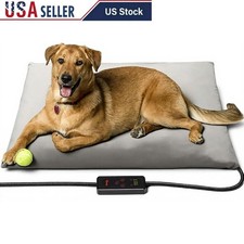 Heated Pet Bed Chew Resistant Waterproof Washable Temp Control Auto Shutoff New