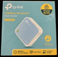 TP Link N300 Wireless Portable Nano Travel Router (TL WR802N) WiFi Bridge + NEW!