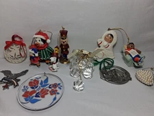 Christmas Tree Ornaments Assorted Lot of 11 Beautiful Holiday Ornaments Vintage