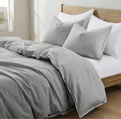 Casaluna Linen Blend Duvet Cover Set Full/Queen Gray Target Heavyweight w/ Shams