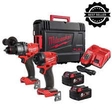 Milwaukee M18 FPP2A3-502X Gen4 Twin Pack FPD3 FID3 2x 5.0Ah Batt Charger Case