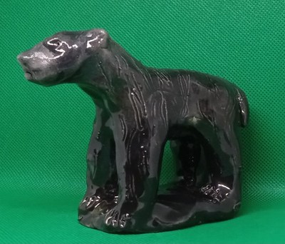 ''Paleolithic One'' -Expensive Original Clay Sculpture. Hand made & glazed. Signed