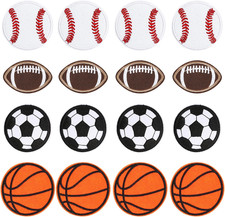 36Pcs Ball Sports Iron on Patches Basketball Football Baseball Soccer Embroidere