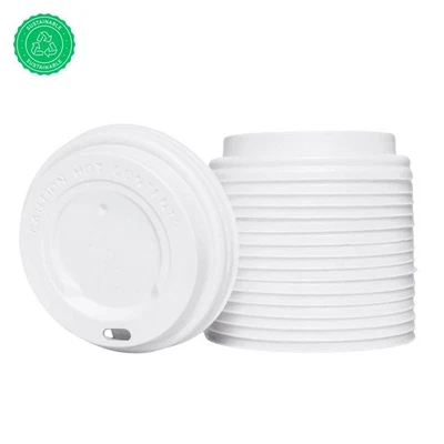 Enpack Deckel für Kaffeebecher 80mm / 8cm in Weiß - Coffee To Go Becher Deckel