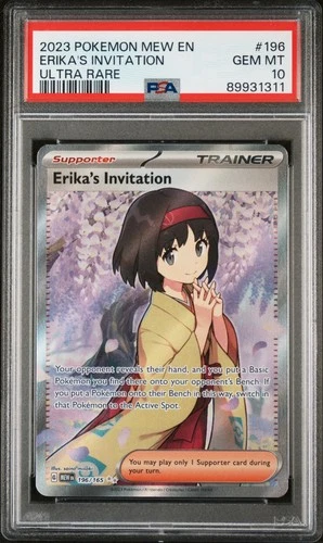 2023 POKEMON MEW EN-151 ULTRA RARE #196 ERIKA'S INVITATION PSA 10