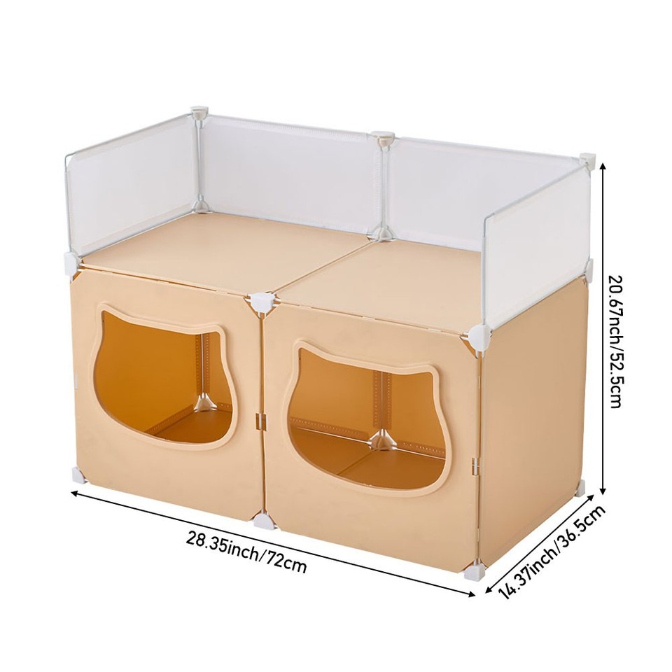 2 Tiers Dual Condo Cat House Kitty Scratch House Pet Bed Indoor Raised ...