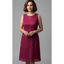 NEW! Cynthia Steffe Sheath Dress Size 4 Sleeveless Floral Lace Burgundy Lined