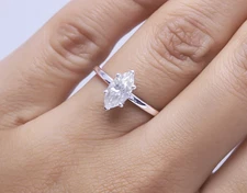 Engagement Ring, 2 Carat Marquise, Lab Grown Diamond, 14K Gold