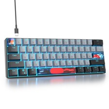 Protable 60 Percent Gaming Keyboard Mechanical Mini RGB Backlit 61 Keys Red