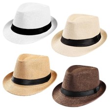 4 Pack Mens Fedora Hat Classic 1920s Hat Short 7 1/4 4 Pack-mixed Color-coffee
