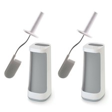 Joseph Joseph Flex Plus Toilet Brush With Storage Caddy Grey / White Set of 2