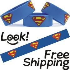 Three 3 of SUPERMAN Super Hero Wristband Bracelet for Free Shipping