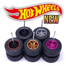 1/64 Scale TE37 v4 6 SPOKE OFFROAD Real Rider Wheels Rims Tires Set for Hot