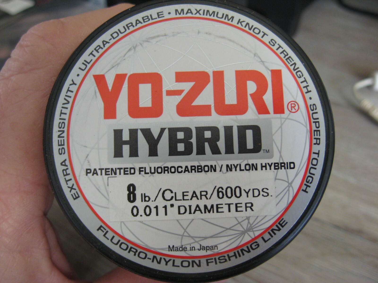 YoZuri Fluorocarbon Nylon Hybrid Fishing Line 8 LB 600 Yards Clear