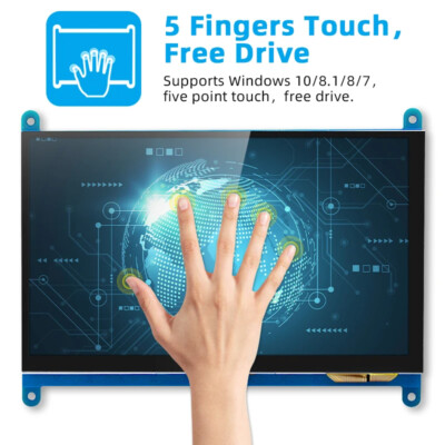 Portable 7 Zoll 1024x600 IPS HDMI Monitore Touchscreen Raspberry Pi Display USB