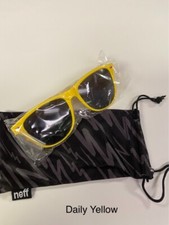 NEW NEFF Daily Yellow Sunglasses  pouch Msrp 60
