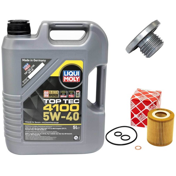 MotoröL Set 5W-40 5 Liter + ÖLfilter + ÖLablassschraube FüR BMW 3Er 318 316I E46-image