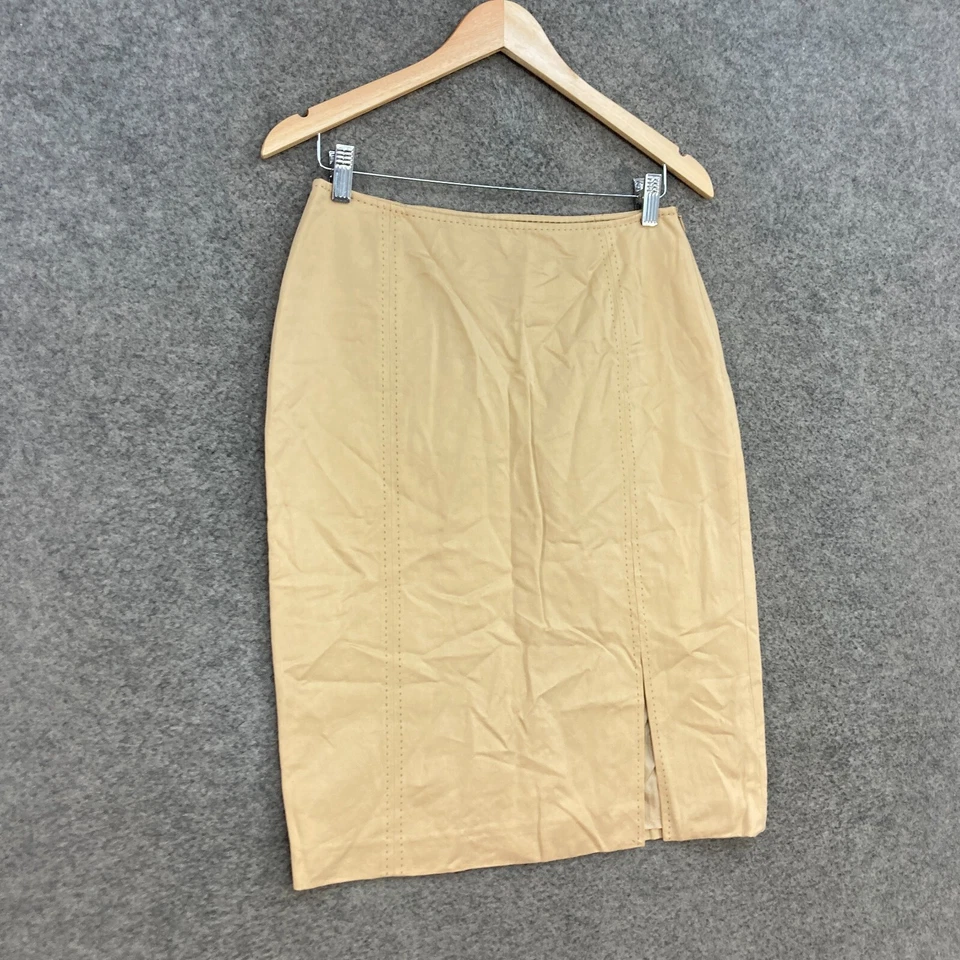 Falda Max Mara Sportmax Mujer Talla 12 Algodón Beige Recta y Lápiz 51901 Foto 2 de 4