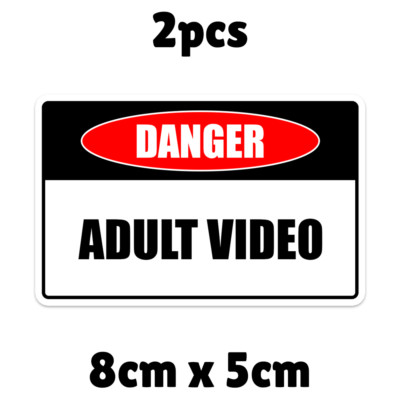 2 x Adult Video 18+ Funny Prank Danger Sign Label Sticker Decal | eBay
