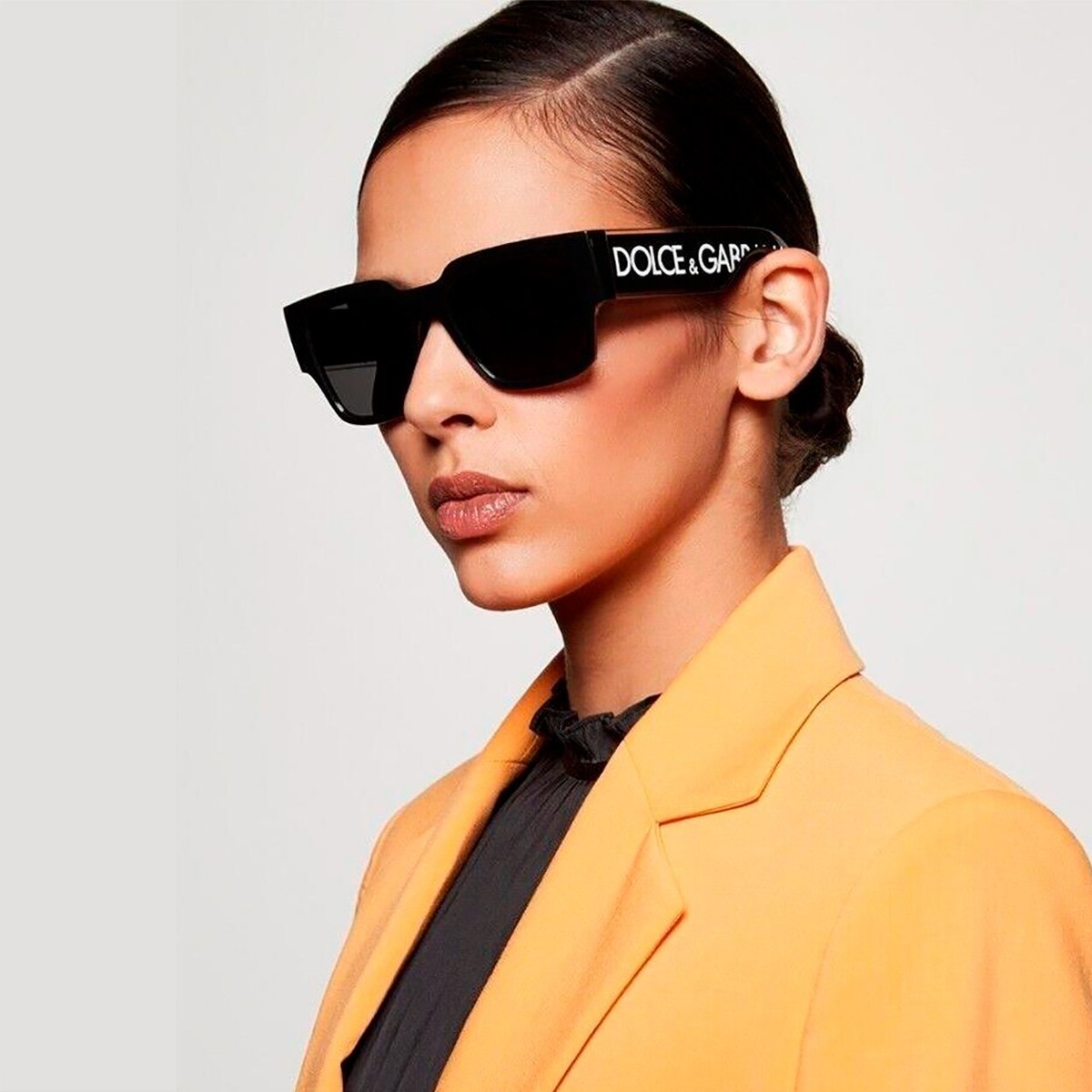 Dolce & Gabbana DG6184 501/87 Black Gray Square Sunglasses 
