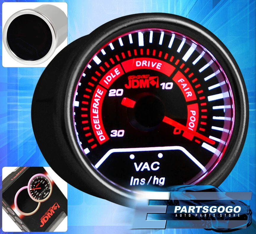 Jdm Dual Carbon Fiber Pod + Oil Temperature + Vacuum Gauge Meter Analog Needle Foto 3 de 3