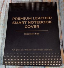 Premium Leather Smart Notebook Cover Executive Size - A5 Size 6 X 9 IN Black