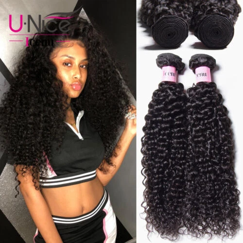 Extensiones de Cabello Negro Kinky-Curly y pelucas