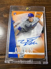 2017 Topps Finest Jose De Leon Rookie Auto On Card Orange Refractor 22/25