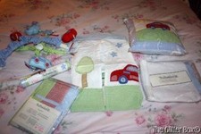 Sumersault Baby Boy's Nursery Accessories 6 Piece Set Mobile Red Blue Cars B7