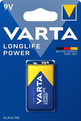 1 x 9V-Block 4922 Varta Longlife Power ex.High Energy E-Block 6LR61 Batterie