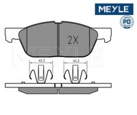 Bremsbelagsatz, Scheibenbremse Meyle 0252241219 FüR Ford